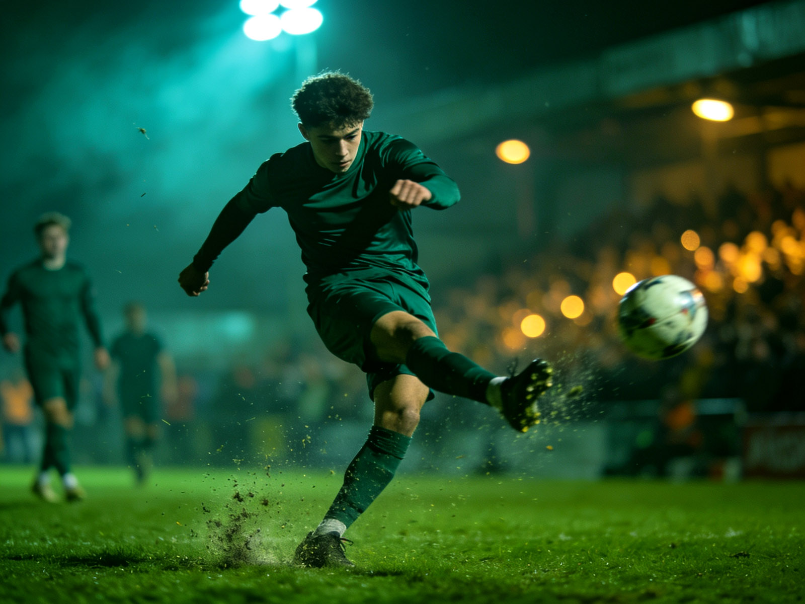 A player striking the ball during a grassroots match